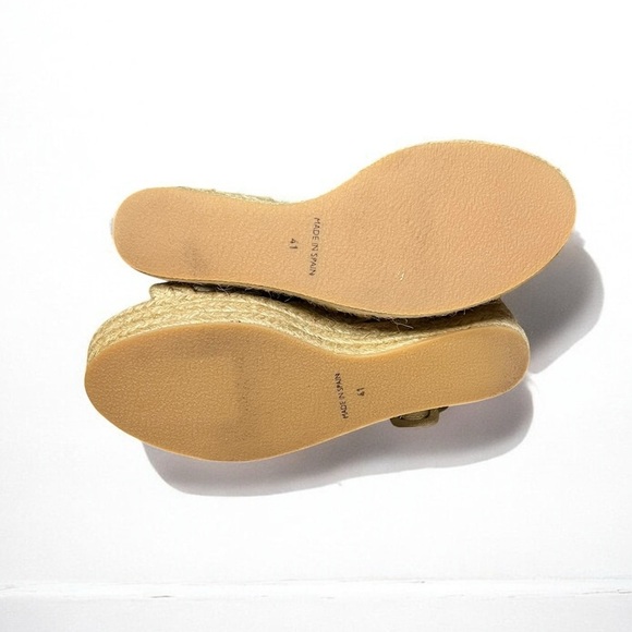 🌻NEW NWOT Jeffrey Campbell "Soffia" Beige 2 Platform Open Wedge Espadrilles 41 - Picture 9 of 10